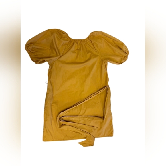 LC Lauren Conrad EUC Dress Yellow Light Puffy Button Down Belted Size Medium - Picture 5 of 7